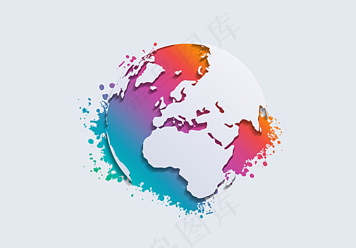 抽象彩色地球背景图片