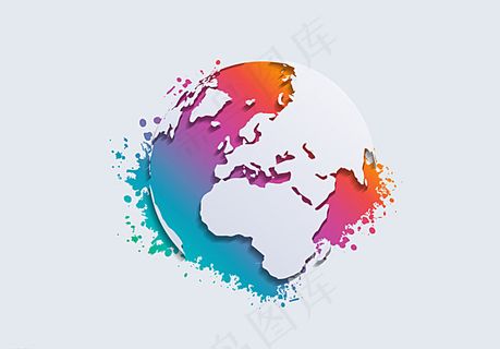 抽象彩色地球背景图片