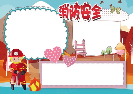 消防安全小报校园防火防灾安全小报模...