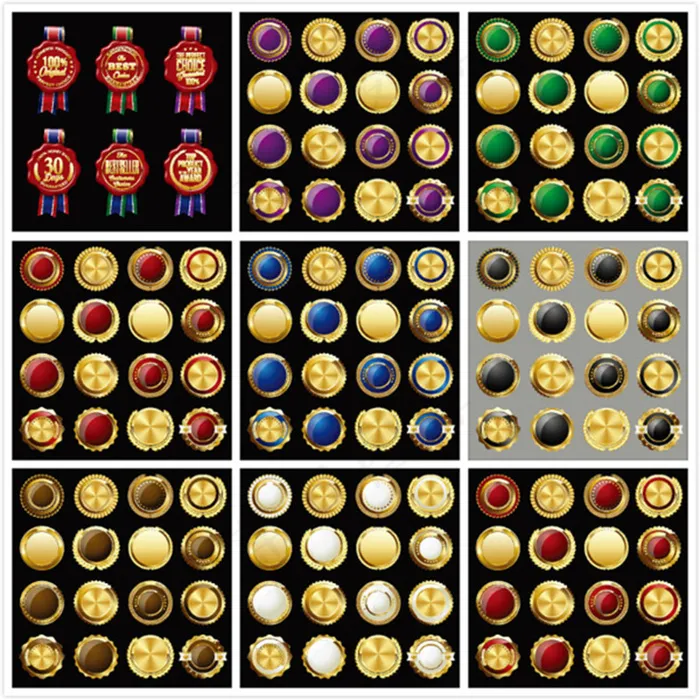 金色华丽微标eps,ai矢量模版下载