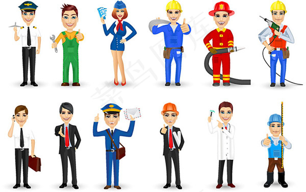 卡通职业人物矢量素材
