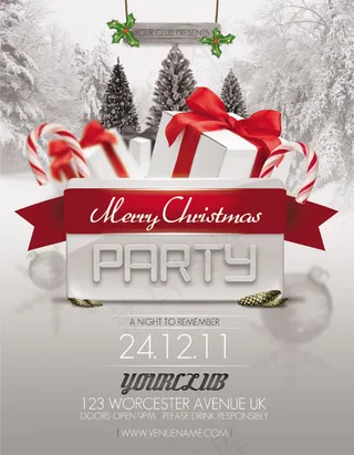 国外圣诞节派对海报psd素材