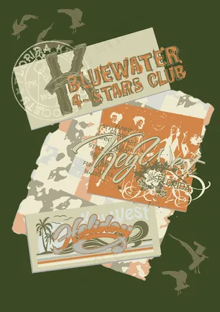 图文组合英文字体贴布