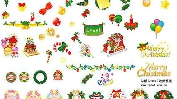 圣诞节素材矢量素材-圣诞装饰物品专...