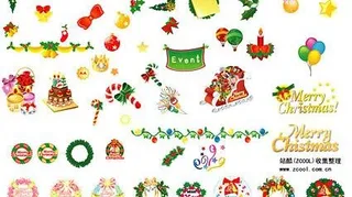 圣诞节素材矢量素材-圣诞装饰物品专...