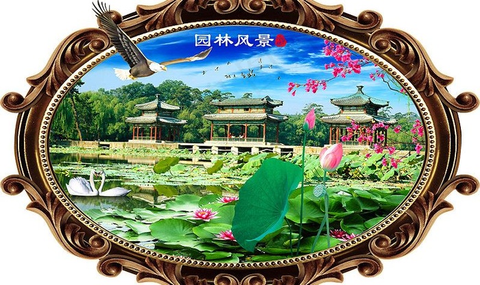 风景画 园林风景图片