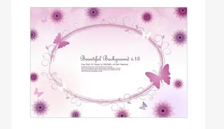 蝴蝶花朵绿叶图案背景设计矢量素材