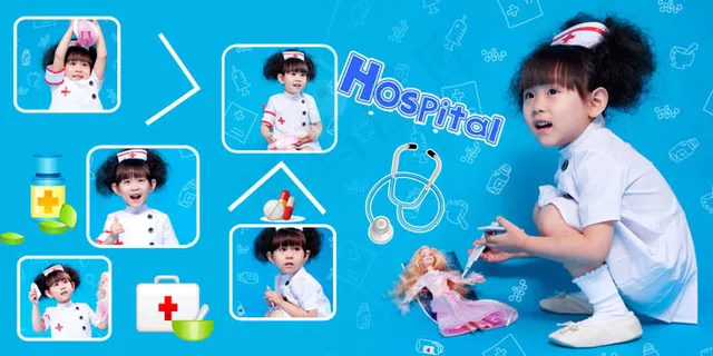 {小护士}宽幅儿童模板