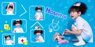 {小护士}宽幅儿童模板