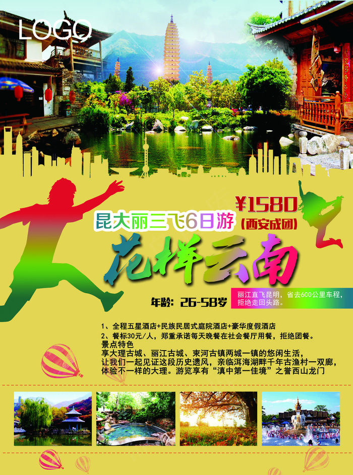 云南旅游宣传海报设计PSD模板