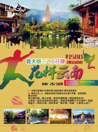 云南旅游宣传海报设计PSD模板