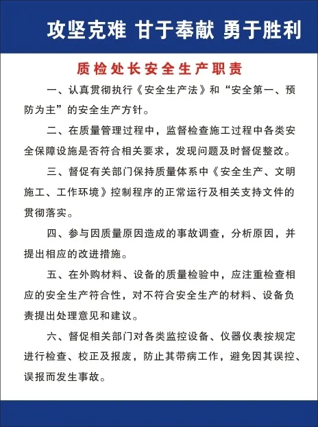 质检处长安全生产职责cdr矢量模版下载