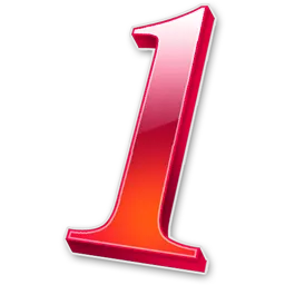 数字  1  红色