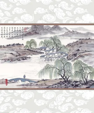 移门山水画