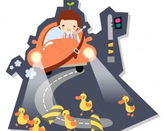 晚上开着灯的汽车图片