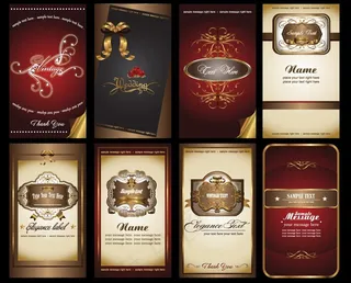 欧式花纹边框婚纱婚礼卡片图片