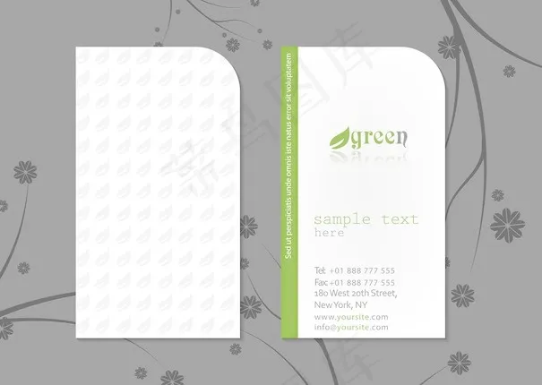 向量的绿色名片eps,ai矢量模版下载