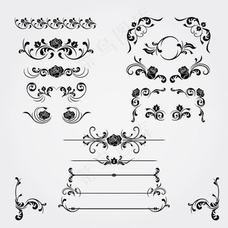 欧式花纹 玫瑰 花朵 花边