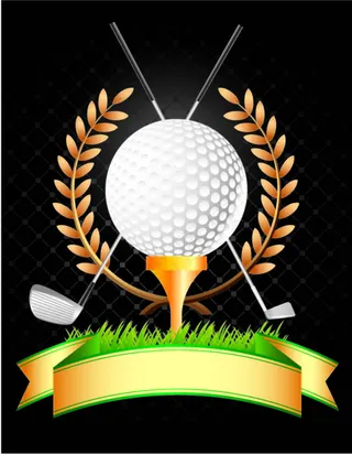 金色麦穗高尔夫矢量素材