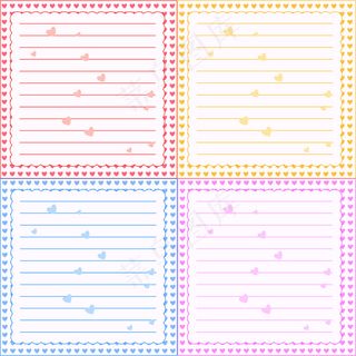 心形信纸矢量素材