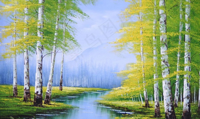 桦林春色图片