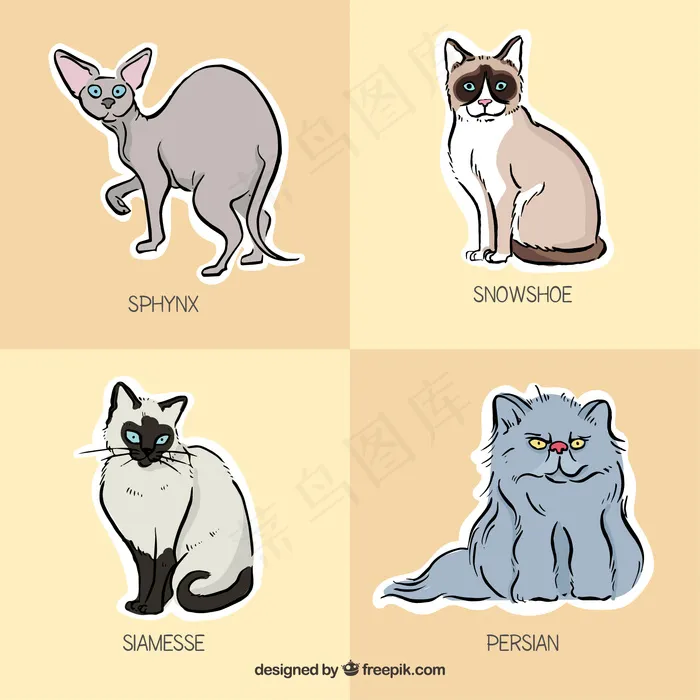 可爱卡通矢量猫