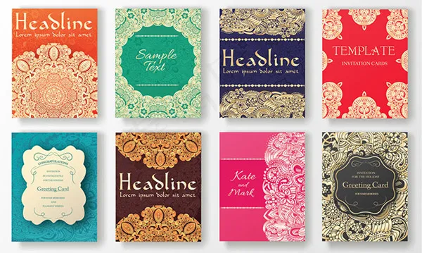 古典花纹名片卡片矢量素材eps,ai矢量模版下载