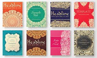 古典花纹名片卡片矢量素材