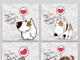 手绘卡通动物爱情爱心eps矢量背景...