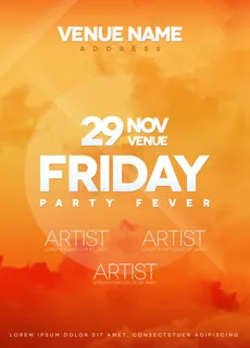 橙色白字宣传海报高清PSD