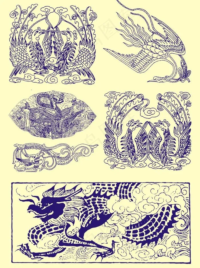 中式花纹图案cdr矢量模版下载