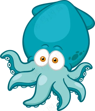 卡通章鱼乌贼PNG免抠元素海洋生物...