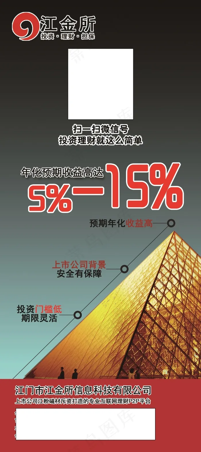 金融理财P2P易拉宝(3150X7087(DPI:100))psd模版下载