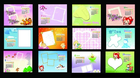 可爱狐狸台历设计PSD素材