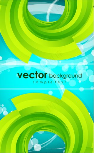 绿色圆环蓝色背景矢量素材