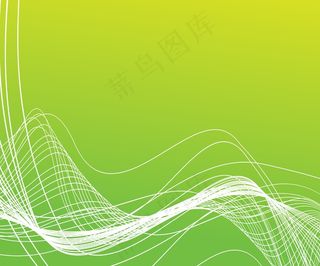 明亮的绿色背景线弯曲