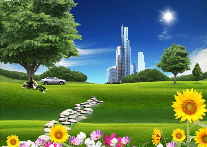 风景素材图片psd模版下载
