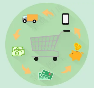 商品流通背景矢量素材