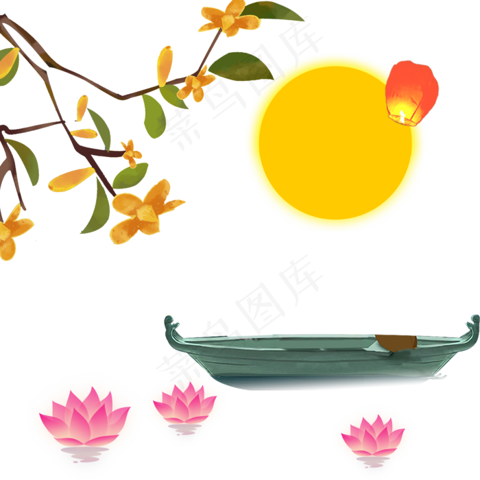 手绘设计中秋节桂花月亮设计中秋手绘设计中秋节桂花月亮设计中秋
