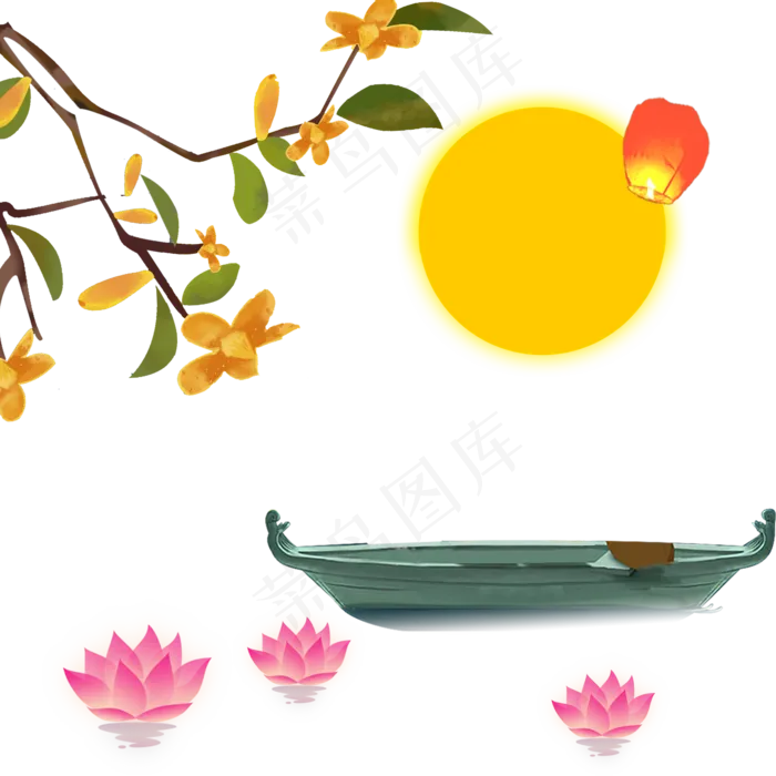 手绘设计中秋节桂花月亮设计中秋手绘设计中秋节桂花月亮设计中秋psd模版下载