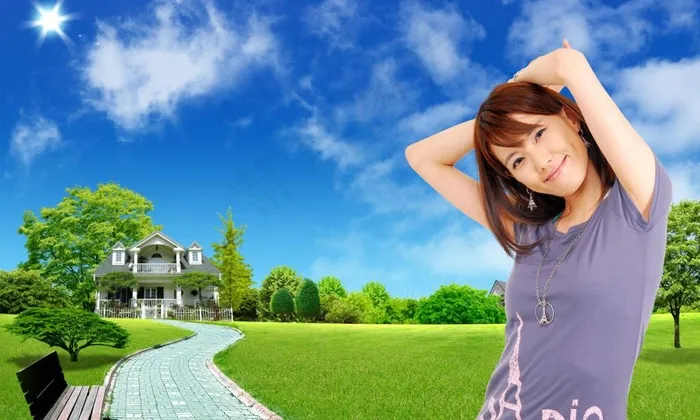 房地产 风景 景物 美女图片(2953X1940(DPI:300))psd模版下载