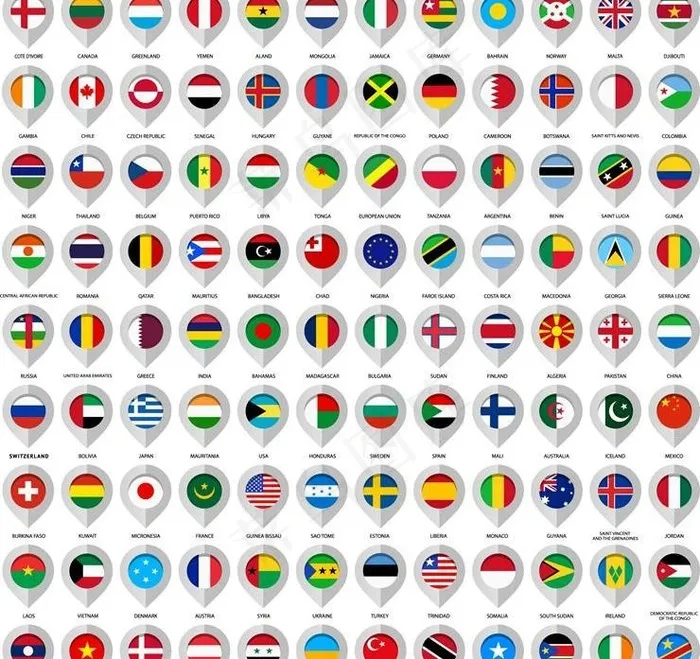 世界国旗外国国旗图片eps,ai矢量模版下载