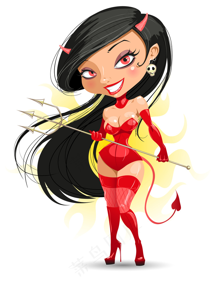 卡通美女形象矢量图