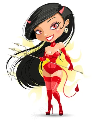 卡通美女形象矢量图