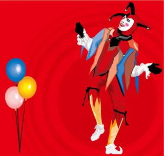 气球和小丑矢量素材