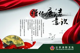 *消防支队展板PSD素材图