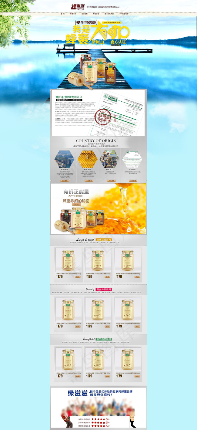 淘宝蜂蜜促销页面设计PSD素材psd模版下载