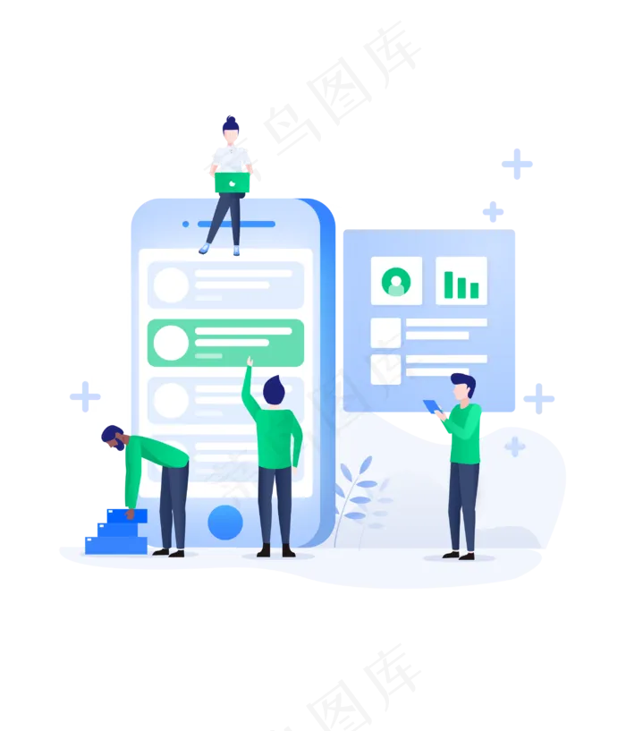 手机IT移动APP扁平风H5PNG,免抠元素(3000*3500px 300 dpi )psd模版下载