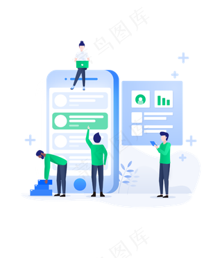 手机IT移动APP扁平风H5PNG,免抠元素