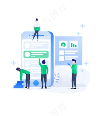 手机IT移动APP扁平风H5PNG,免抠元素